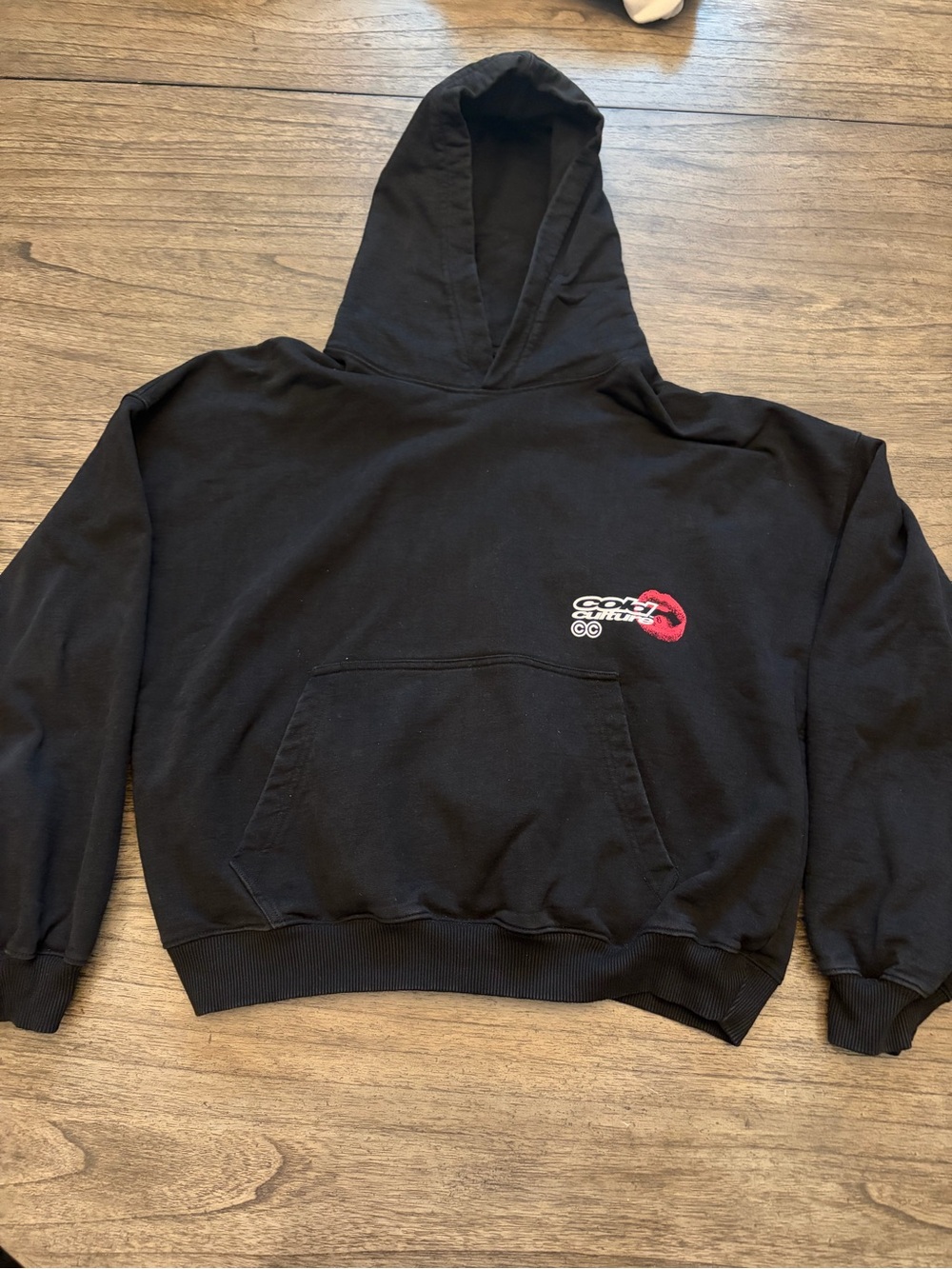 Cold Culture Black Hoodie Sweater with Red Graphic